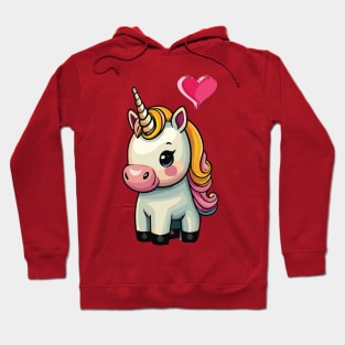 Cute, baby unicorn with heart Hoodie